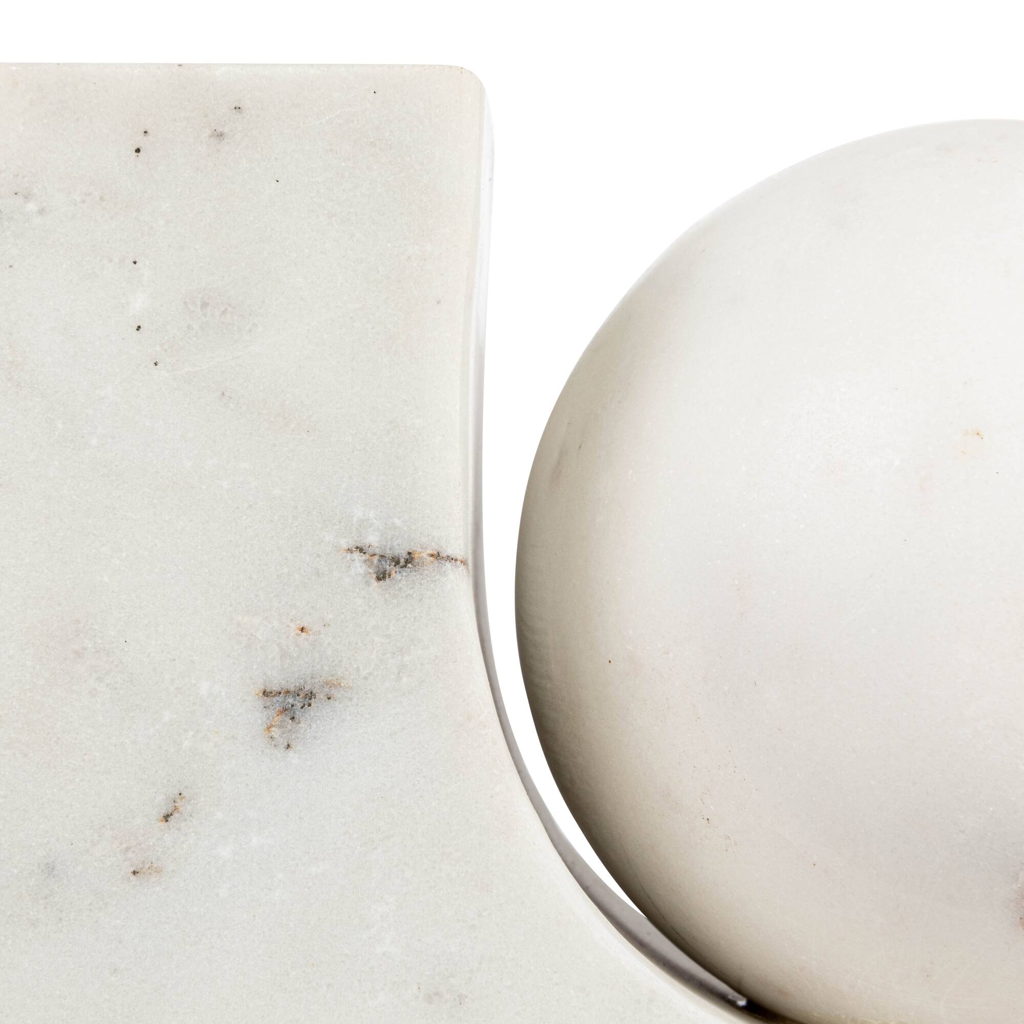 Hello Honey® 7" White Modern Marble Pillar & Taper Candle Holder Vase with Ball